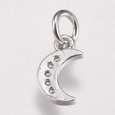 Brass Micro Pave Cubic Zirconia Charms X-ZIRC-E147-59P-1