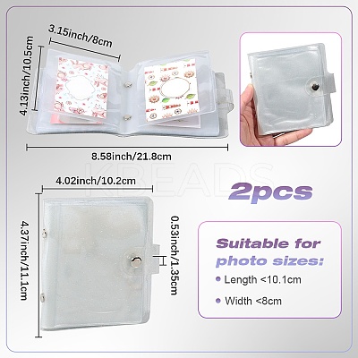 2Pcs PVC Mini Photocard Holder Book AJEW-SP0002-20B-03-1