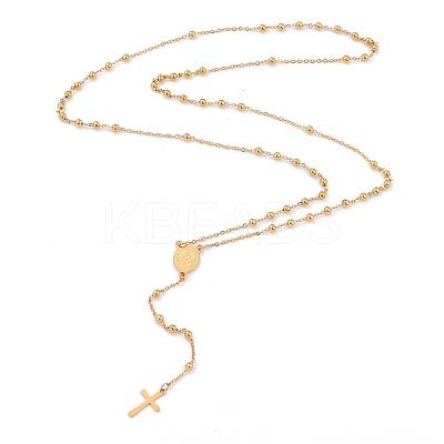 304 Stainless Steel Rosary Bead Necklaces For Religion LS-STAS-B021-02G-1