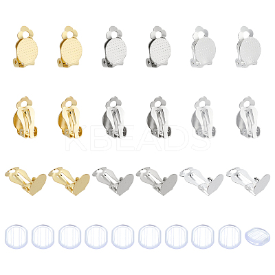 36Pcs 3 Colors 304 Stainless Steel Clip-on Earring Findings STAS-ME0001-63-1