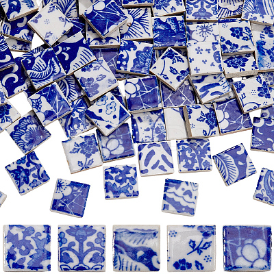 500G 5 Styles Handmade Porcelain Cabochons PORC-SP0001-21-1