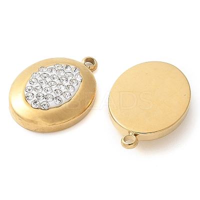 Polymer Clay Rhinestone Pendants STAS-Q345-04G-01-1