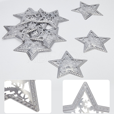 10Pcs Iron Star Ornaments AJEW-GF0012-09-1