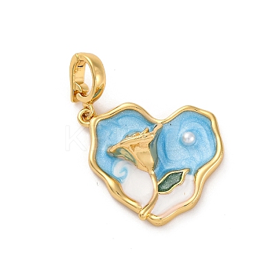 Brass Enamel Pendants KK-S502-09G-A-1