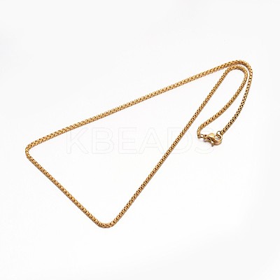 304 Stainless Steel Box Chain Necklaces NJEW-E026-11G-1