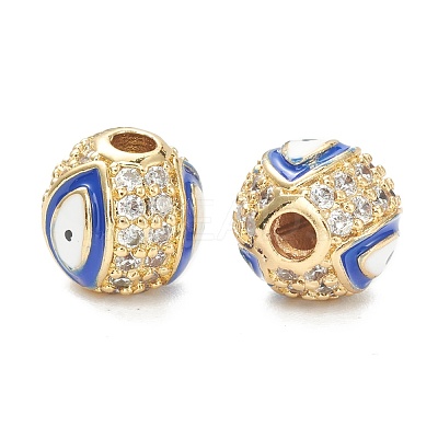 Brass Micro Pave Cubic Zirconia Beads ZIRC-A019-16G-A02-1