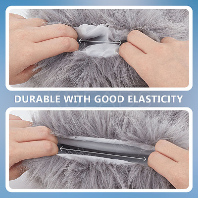 Polyester Imitation Fox Hair Boot Cover AJEW-WH0570-04C-1