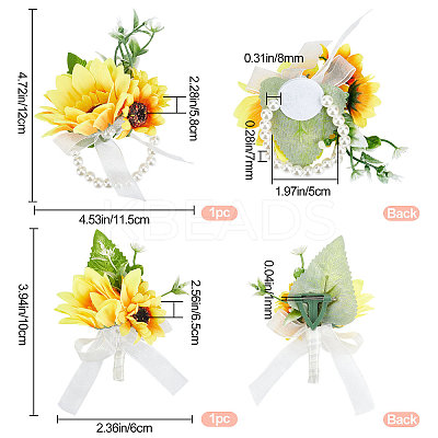 Silk Cloth Imitation Flower Wrist AJEW-CP0001-38-1