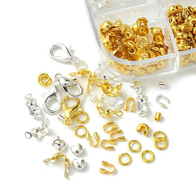 Brass and Iron Beeds with Strong Stretchy Beading Elastic Thread and Iron Beading Tweezers DIY-FS0005-74-1