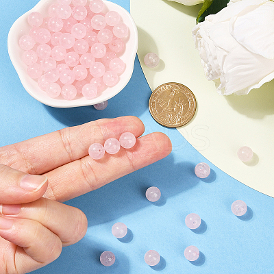 100Pcs Natural Rose Quartz Round Beads Strands G-SP0001-19C-1