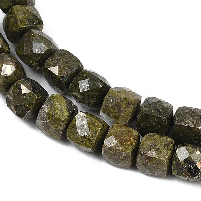 Natural Epidote with Pyrite Beads Strands G-H078-C41-6mm-1