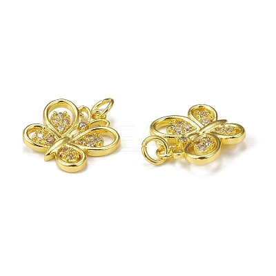 Brass Micro Pave Cubic Zirconia Charms KK-E068-VB284-1