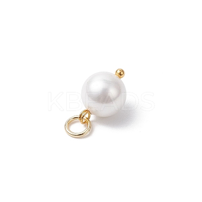 Shell Pearl Round Charms PALLOY-JF04476-01-1