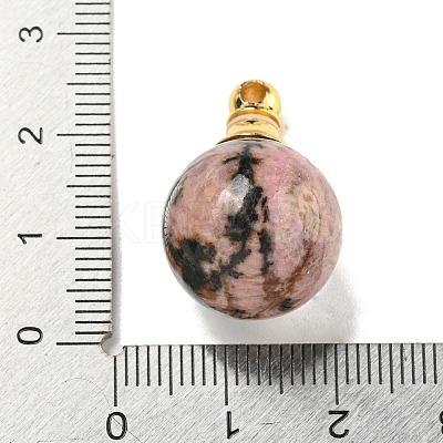 Natural Rhodonite Perfume Bottle Pendants G-K338-22G-04-1