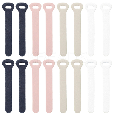 24Pcs 4 Colors Imitation Leather Zipper Pull Fixer Replacement for Tab Luggage Purse Repair Accessories DIY-GF0011-62A-1