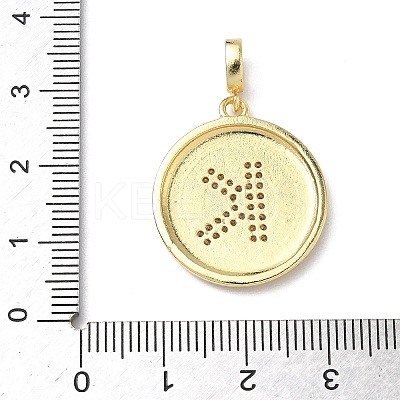 Brass Micro Pave Clear Cubic Zirconia Pendants KK-L253-17G-K-1