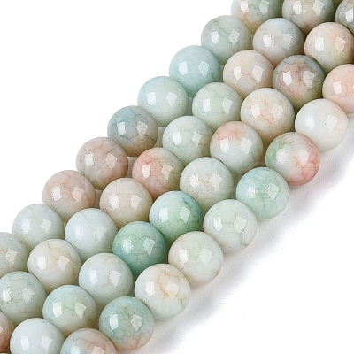 Ombre Effect Opaque Crackle Glass Beads Strands GLAA-Q106-01A-A06-1