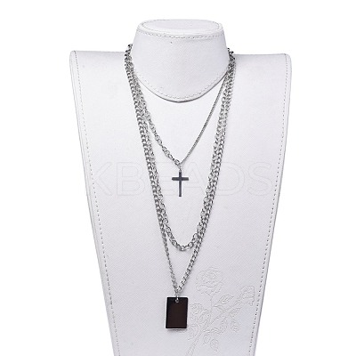 Non-Tarnish 304 Stainless Steel Pendant Necklaces Sets NJEW-JN02525-1