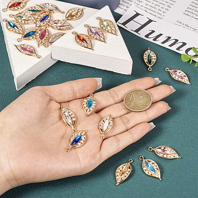 24Pcs 12 Colors KC Gold Plated Alloy Pendants FIND-TA0003-71-1