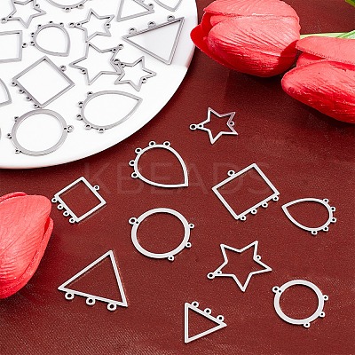40Pcs 10 Styles 304 Stainless Steel Chandelier Components Links STAS-SC0002-86-1