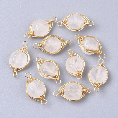 Natural Quartz Crystal Links Connectors G-S359-043B-1