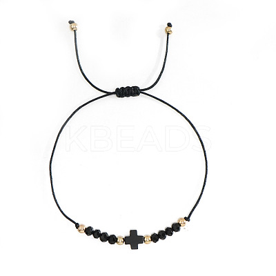 Bohemian Style Glass Braided Beads Bracelets EW0556-1-1