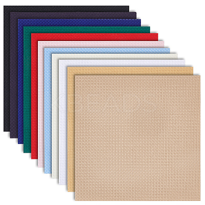 11Pcs 11 Colors 14CT Cross Stitch Fabric Sheets DIY-BC0012-12-1