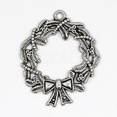Christmas Wreath Alloy Pendants LS-TIBEP-GC130-AS-RS-1