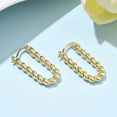 Brass Twist Rectangle Hoop Earrings for Women EJEW-L297-01B-G-1