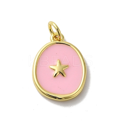 Brass Enamel Pendants KK-H487-16G-1