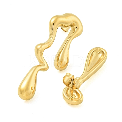 Ion Plating(IP) 304 Stainless Steel Stud Earrings for Women EJEW-S227-37G-1