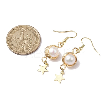 Natural Cultured Freshwater Pearl Dangle Earrings EJEW-JE05738-01-1
