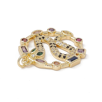 Brass Colorful Cubic Zirconia Pendants KK-E068-VA166-2-1