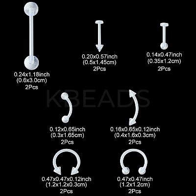 14Pcs 7 Style Acrylic Piercing Body Jewelry DIY-FS0005-41-1