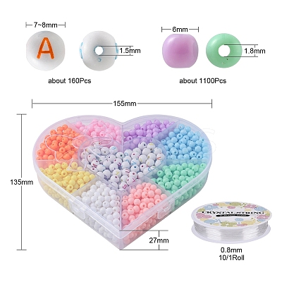 DIY Round Letter Beads Bracelet Making Kit DIY-YW0004-96-1