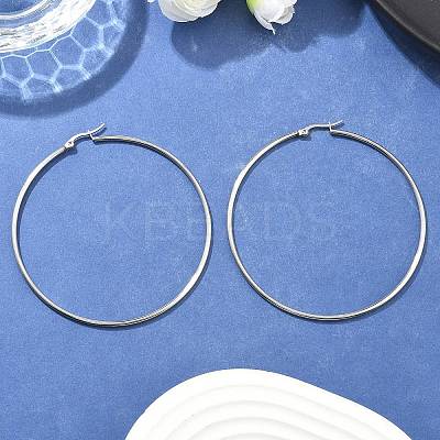 Tarnish Resistant 304 Stainless Steel Big Hoop Earrings EJEW-F105-01P-1