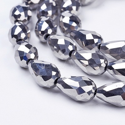 Electroplate Glass Beads Strands X-EGLA-D017-15x10mm-7-1