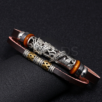Leather Multi-strand Bracelets BJEW-F352-11M-1