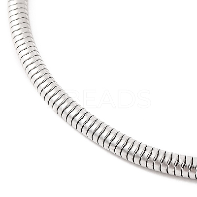 Tarnish Resistant 304 Stainless Steel Round Snake Chain Bracelets with Clasps BJEW-F472-01P-02-1