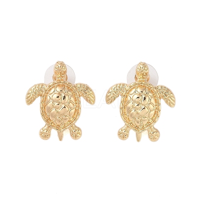 Sea Turtle Alloy Stud Earrings for Women EJEW-A112-04KCG-1