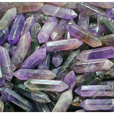 Natural Amethyst Double Terminated Point Healing Stones G-PW0007-133A-1