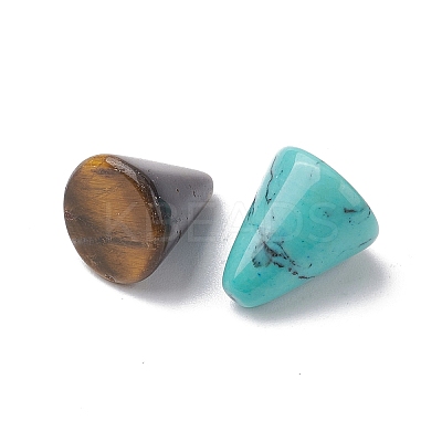 Natural & Synthetic Mixed Gemstone Circular Cone Ornament G-K359-01A-1