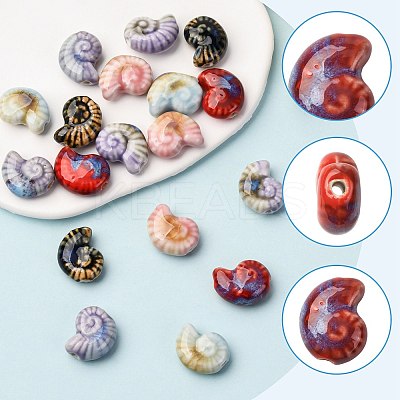 18Pcs 6 Colors Handmade Porcelain Beads for DIY Bracelet Accessories PORC-FS0001-24-1