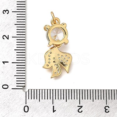 Brass Micro Pave Cubic Zirconia Pendants KK-Z125-07G-1
