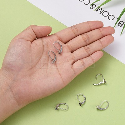 Anti-Tarnish Rhodium Plated 925 Sterling Silver Leverback Earring Findings X-STER-I017-084I-P-1