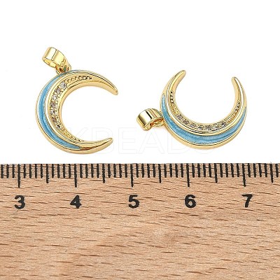Brass Micro Pave Clear Cubic Zirconia Pendants KK-A294-04G-02-1