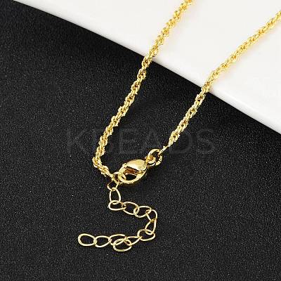 Brass Rope Chains Necklace for Women NJEW-P265-16G-1