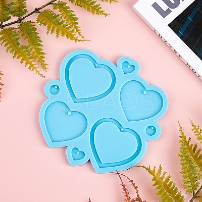 DIY Heart Shape Earring Silicone Mold Kits DIY-OC0002-79-1