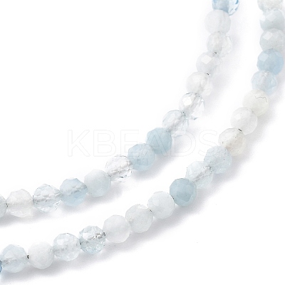 Natural Aquamarine Beaded Necklaces NJEW-JN02990-01-1