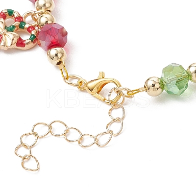Christmas Alloy Enamel Charm Bracelets BJEW-JB12077-03-1